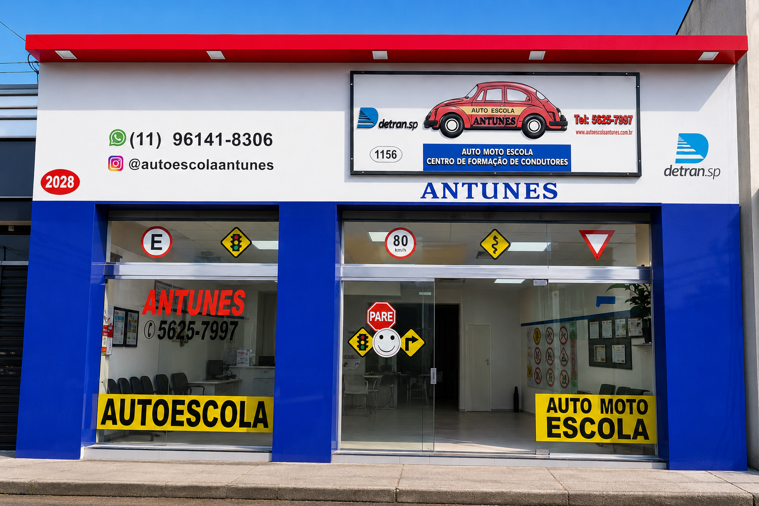 Fachada da Auto Escola Antunes